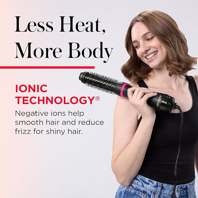 REVLON One-Step Hair Dryer and Styler - Root Booster Round Brush for Styling, Dryer Brush for Fast and Easy Salon-Quality Blowout, More Shine and Less Frizz (1-1/2 in)