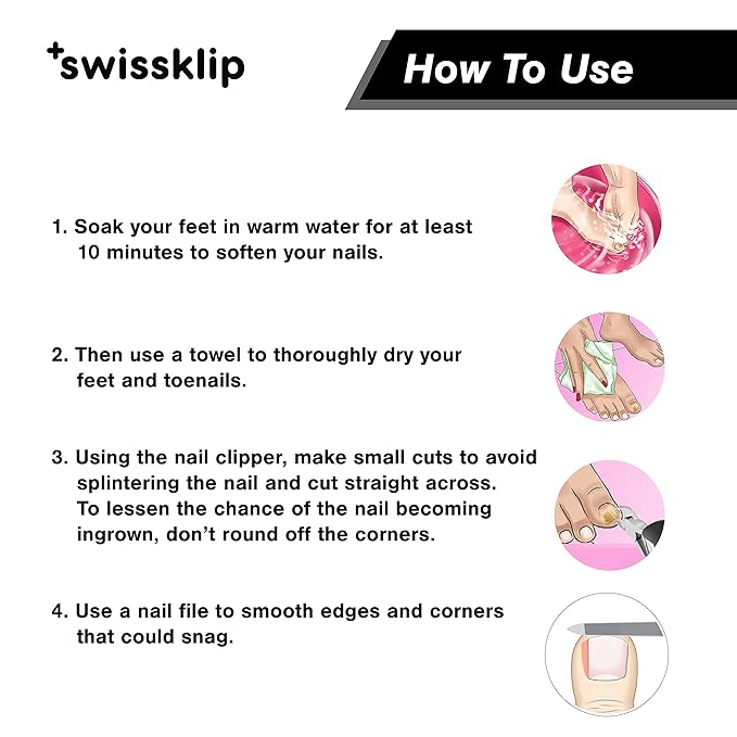 Swissklip Heavy Duty Toenail Clippers for Seniors Thick Toenails I Professional Nail Clippers for Ingrown Toenail I nail clippers for men I well suited as finger nail clippers adult