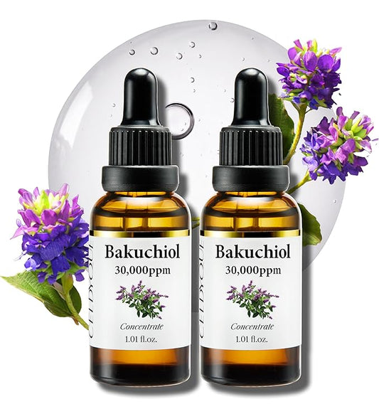 Korean Bakuchiol Concentrate Mix-in Serum 30,000 ppm - High Potency Retinol Alternative | Wrinkle Reduction Skin Firming & Smoothing - Anti-Aging Sensitive Skin Vegan & Cruelty-Free Non-GMO 2 oz