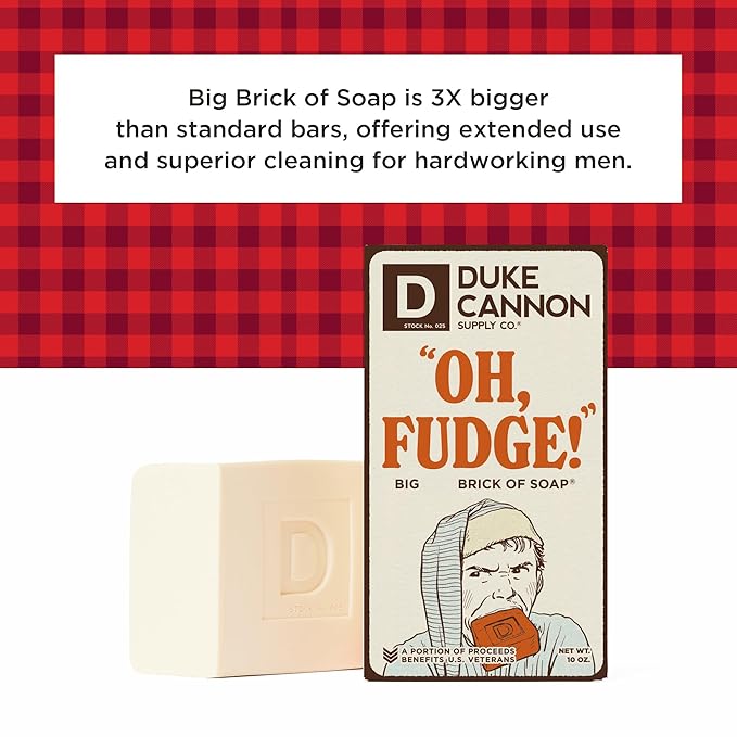 Duke Cannon Supply Co. Big Brick of Soap Bar for Men Holiday Edition - OH Fudge (Cocoa & Spice Scent), 10 oz. (1 Pack)