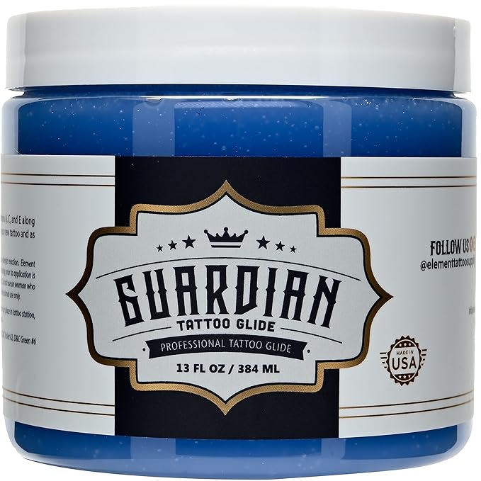 Tattoo Glide During Tattooing - AfterCare - Tattoo Ointment - Moisturizer - Guardian - 13oz - Jar - Tattoo Artist - Made in the USA (1 Jar)