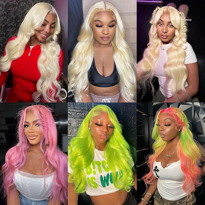 613 Lace Front Wig Human Hair 13x4 Body Wave 613 HD Lace Frontal Wig Human Hair Pre Plucked Blonde Lace Front Wigs Human Hair 12A 613 Human Hair Wig Transparent Lace 200 Density 24Inch