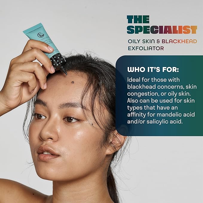 Chemist Confessions The Specialist Blackhead Exfoliation AHA/BHA Treatment Scrub & Mask, 18% Mandelic Acid, 2% Salicylic Acid, and 5% Niacinamide, Clears Blackheads & Unclogs Pores - 1 Fl oz