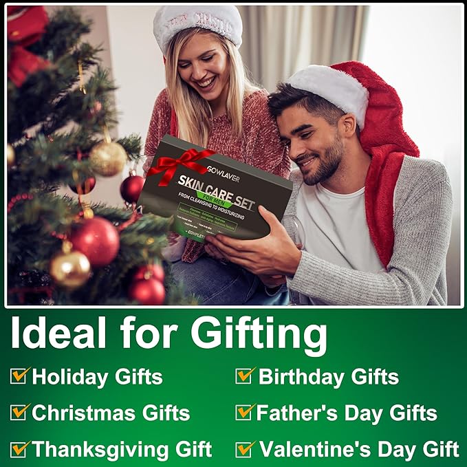 Gifts for Men,Skin Care for Men,Hydrating & Moisturizing Face Care Routine for Mens All Skin Types,Birthday Fathers Gifts Valentines for Him Dad Boyfriend Husband Christmas Stocking Stuffers