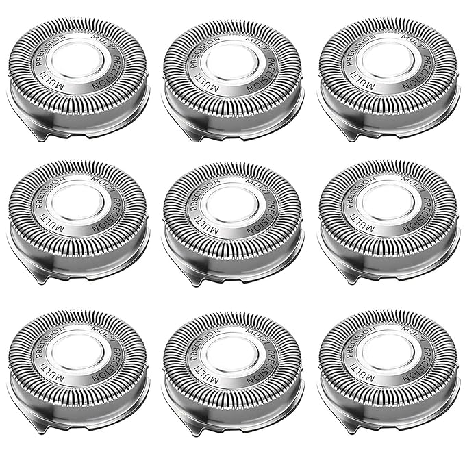 SH50/52 Replacement Heads Fit for Series 5000 Electric Shavers, Electric Shaver Heads Compatible with Series 5000 (S5xxx), ATXX (S5xxx), PTXX (PT8xx, PT7xx), 9-Pack