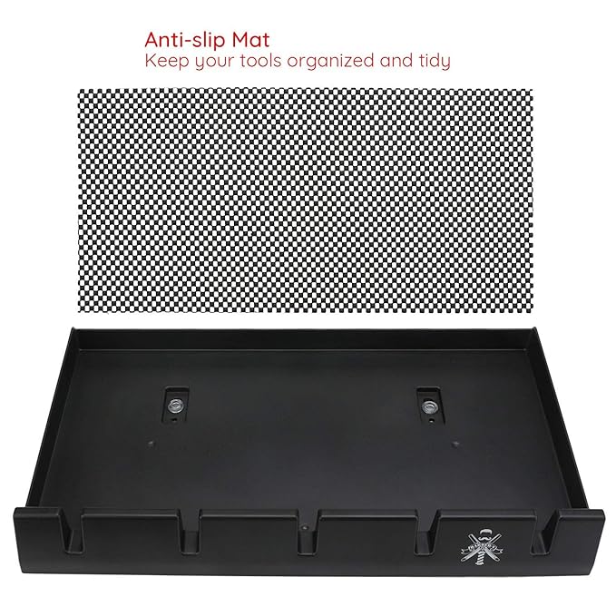 Segbeauty Barber Clipper Tray, Holder and Rack, Anti-Slip Black Salon Organizer, Razor Case, 5 Notches Professional Hair Trimmer Holder, Hairdresser Stylist Barbers Tools Box