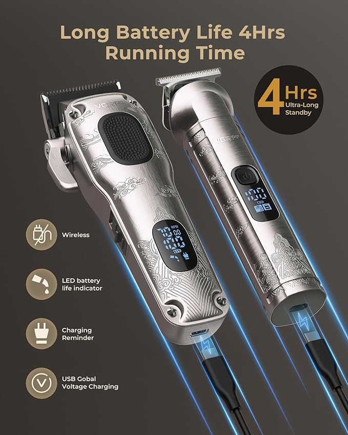 Hair Clippers for Men Professional, Cordless Hair Clippers for Hair Cutting, Mens Clippers and Trimmers Set, Electric Hair Trimmer for Men with Package Box