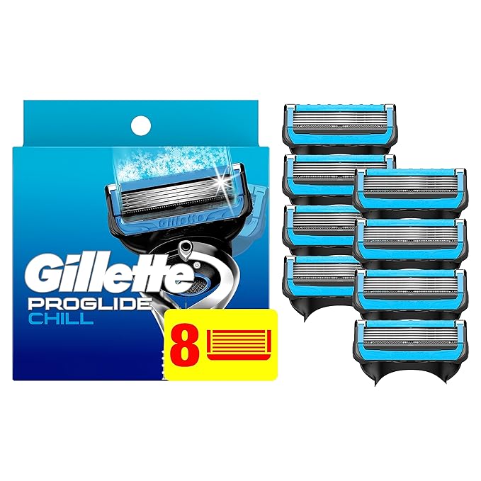 Gillette ProGlide Chill Razor Refills for Men, 8 Blade Refills