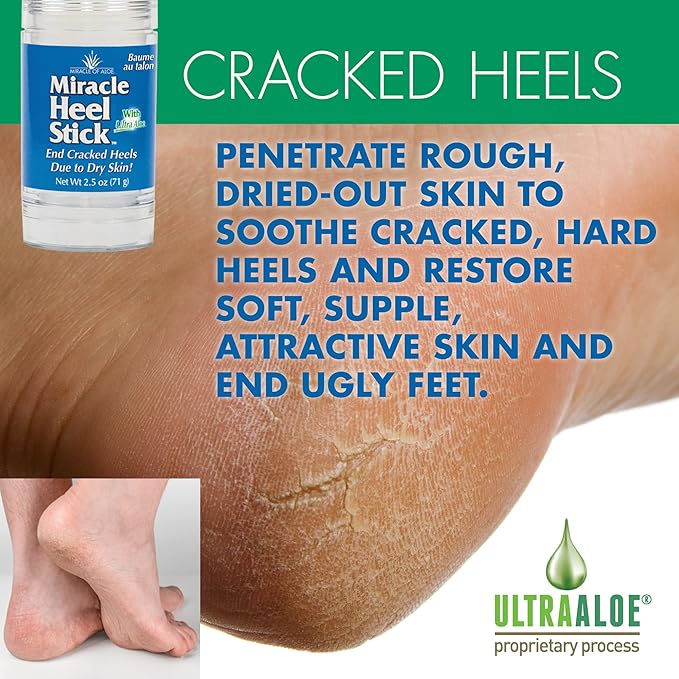 2-Pack Miracle Heel Stick with Pure UltraAloe Aloe Vera Gel | 2.5 ounce stick