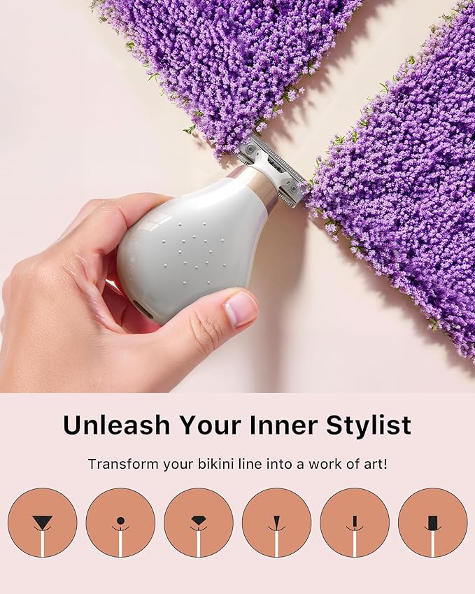 New Intimate Electric Trimmer for Women, [Small But Powerful] Designed for Pubic Hair Grooming, Bikini Line Removal, Wet/Dry Shaver On-The-Go, USB-C Rechargeable Razor with Travel Case, White