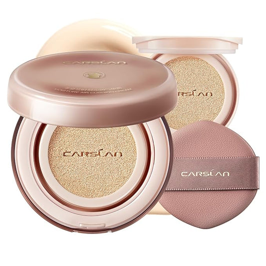 Moisture Air Cushion Cream Face Foundation Makeup, Lightweight, Full Dewy Coverage, Builable Glow, Finish Foundation with Hyaluronic acid, P02 Fair For Dry Skin (Refill Included)