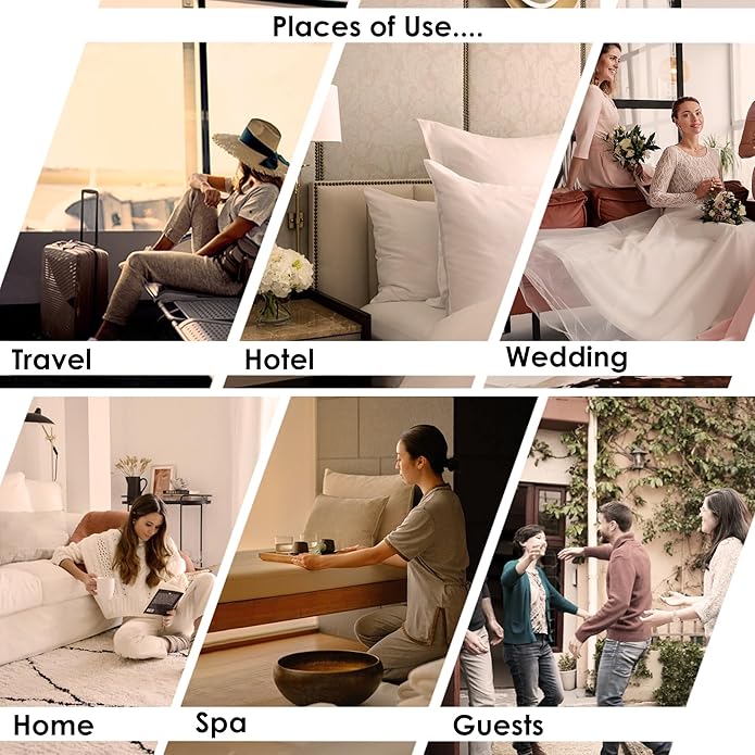 MODLUX Spa Slippers, 6-12 Pairs Cotton Velvet Closed Toe Disposable Slippers for Guests with Travel Bags, House, Indoor, Bathroom, Bedroom, Hotel, Bride Slippers