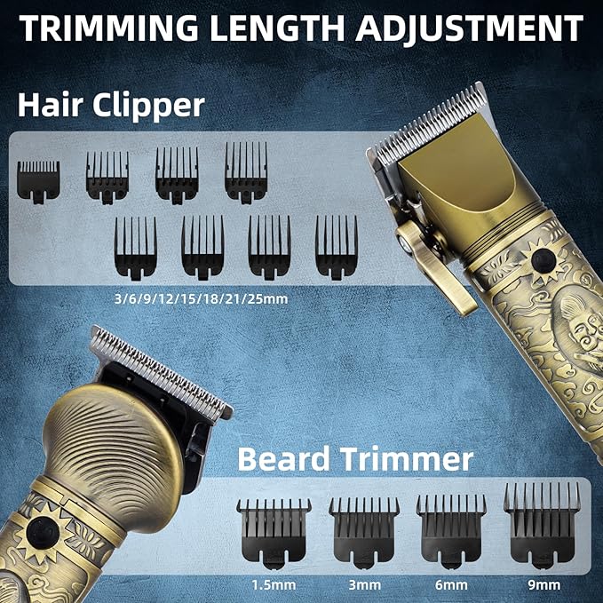 Clippers and Trimmers Set, Beard Trimmer, Electric Razors Shaver for Men, Professional Hair Clipper for Barbers Hair Cutting Set, Mens Grooming Kit w/Mustache Nose Hair Trimmer, Gifts for Him