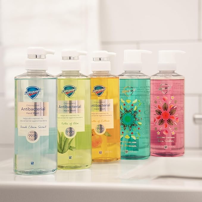 Safeguard Hydrating Liquid Hand Soap, Sun Seeker Scent, Made with Plant Based Cleansers, 15.5 oz (Pack of 4)