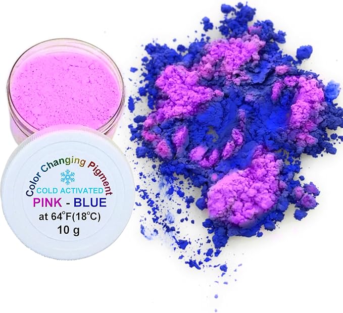 Temperature Activated Thermochromic Color Changing Pigment Perfect for Color Changing (Pink-Blue 64F/18C)