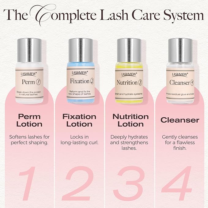 LASHVIEW Lash Lift Kit, Eyelash Perm Kit, Professional Eyelash Curling Lash Extension Set,Lash Curling, Semi-Permanent Curling Perming Wave Suitable For Salon