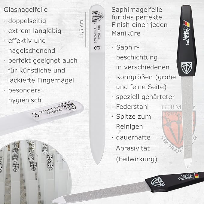 3 Swords Germany Solingen Manicure Pedicure Set Nail Care Kit Made in Germany
