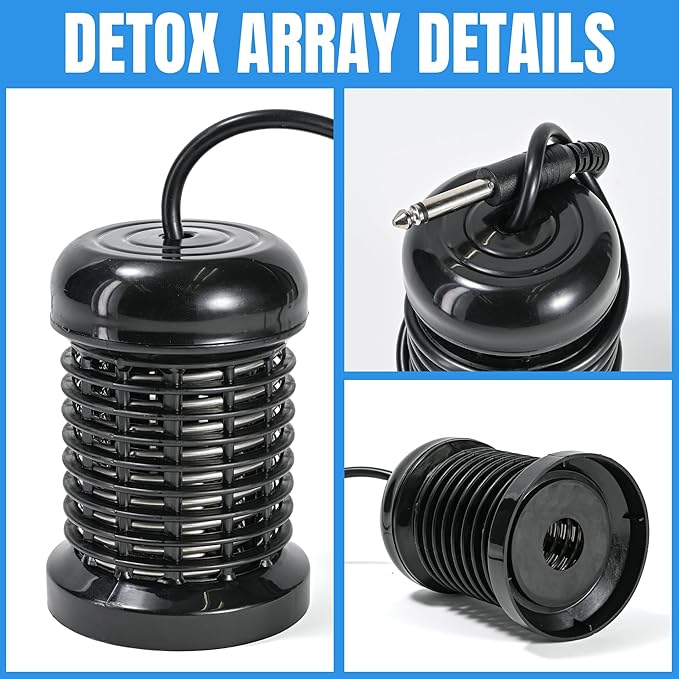 4pcs Arrays for Ionic Foot Bath Detox Machine, Replacement Array each with 10 Stainless Steel Coils Double Layered + 6.35mm Adapter for Home Massage Beauty Salon Ionic Foot Spa