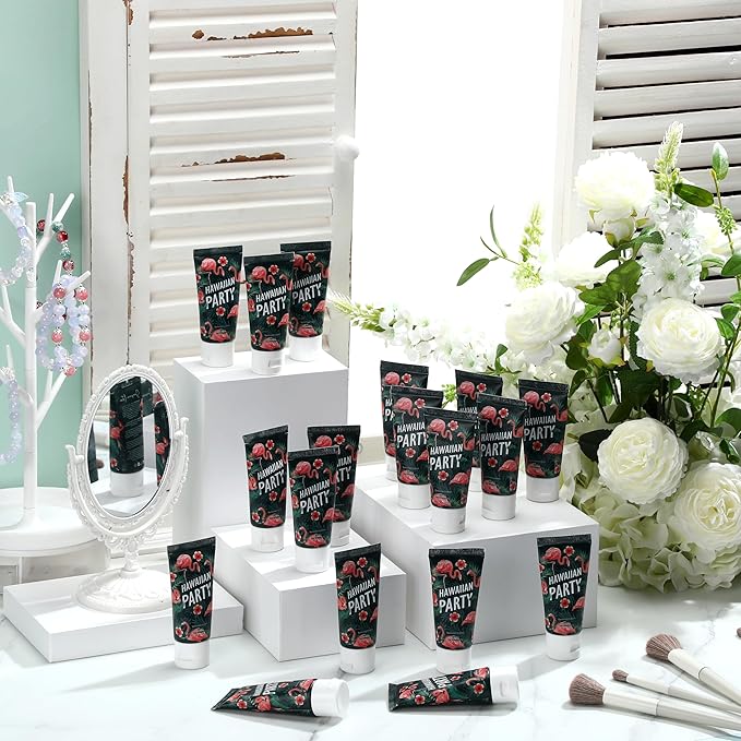 24 Pcs Mini Sunscreen Bulk for Summer Wedding Party Spf 30 Water Resistant Sunscreen Lotion Bulk 1oz Travel Size for Thank You Gifts Wedding Party Supplies(White Cream,Flamingo)