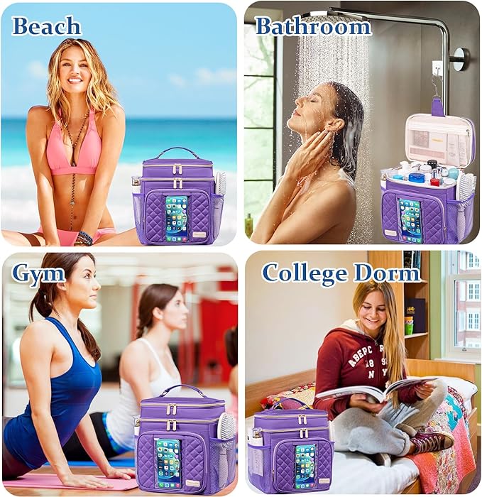 Large Toiletry Bag for Women Men,Waterproof Portable Shower Caddy for College Dorm,Bathroom Bag, Quick Dry Shower Bag Hanging Toiletry Bags for For Full Sized Toiletries And Cosmetics