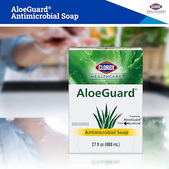 Clorox Healthcare AloeGuard Antimicrobial Soap, 27 Fl Oz Refill Pouch | Washes Germs on Skin