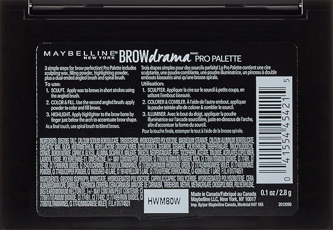 Maybelline Brow Drama Pro Eyebrow Palette, Blonde, 0.1 oz.