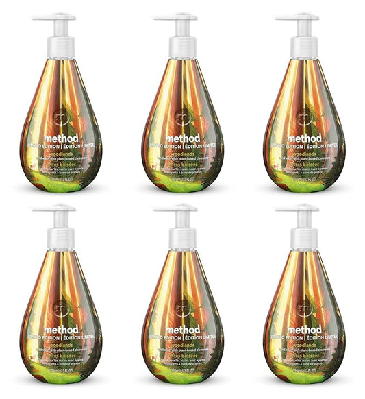 Set of 6 Limited Edition Handsoap - Green Cleaning - Cruelty-Free- Biodegradable formula made with plant-based cleansers + without parabens or phthalates (6, Gel Woodlands)