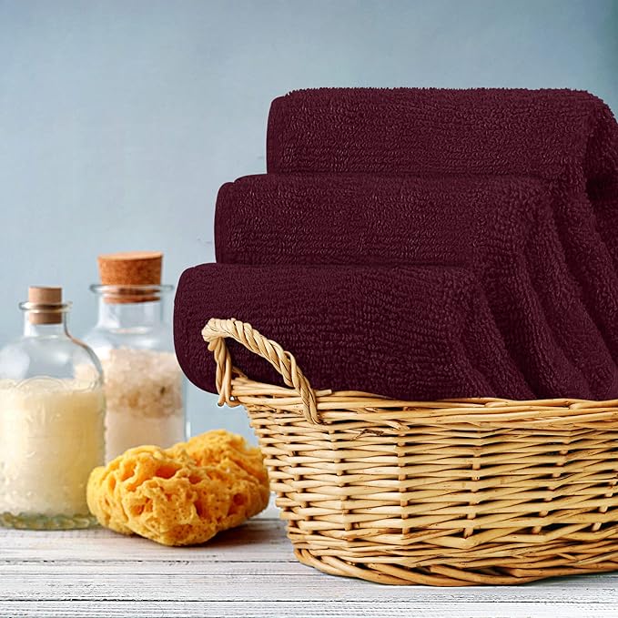 Utopia Towels - Luxury Wash Cloths Set (12 x 12 Inches) 600 GSM 100% Cotton Ring Spun, Highly Absorbent and Soft Feel Washcloths for Bathroom, Spa, Gym, and Face Towel (Burgundy) (216 Pack)