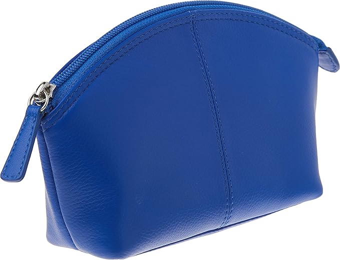 ili New York Genuine Leather Cosmetic Pouch – RFID Blocking, Leather Makeup Bag for Purse with Top Zip Closure & Interior Zip Pocket, Perfect as a Compact and Stylish Travel Cosmetic Bag