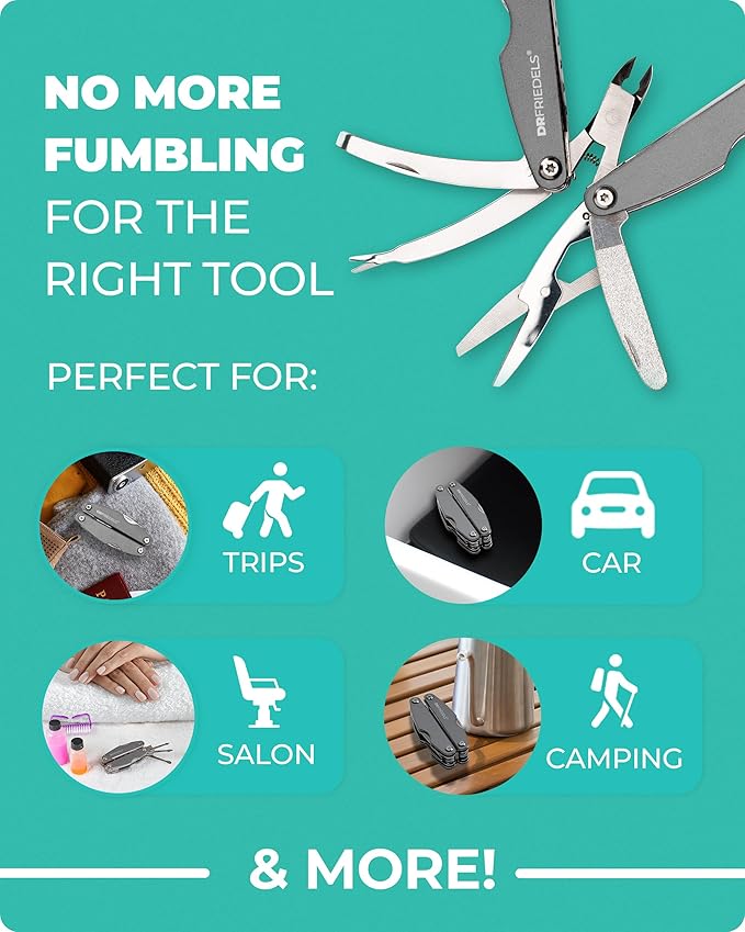 Manicure and Pedicure Kit - 9 in 1 Professional Manicure Set For Women & Men with Cuticle Trimmer, Cuticle Remover, Cuticle Pusher - Nail Techs & Nail Lovers’ Manicure Set Professional by DrFriedels