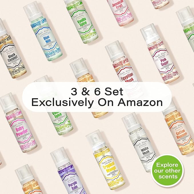 Tom's River Fine Fragrance Body & Hair Mist | Cotton Blossom Scent (Pack of 3) | For Daily Use | Travel-Friendly | 2 fl oz/ 60ml per Bottle