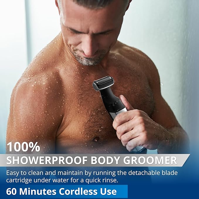 Philips Norelco Body Groomer Series 5000 Body Shaver, Body Hair Trimmer for Men, Showerproof Manscaping Groin Trimmer for Men