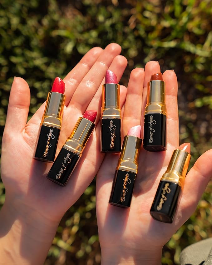 𝗘𝘀𝘀𝗲𝗻𝗰𝗲 𝗼𝗳 𝗔𝗿𝗴𝗮𝗻 Moisturizing Long Lasting Brown Lipstick with 100% Organic Argan Oil, Shea Butter & Aloe Vera - Chocolate Kiss