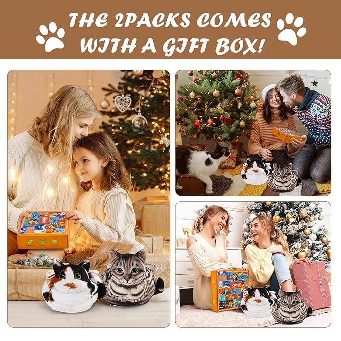 Drawstring Makeup Bag, Cat Makeup Bag, Travel Makeup Organizer, Cosmetic Pouch Bag, Cat Gift for Women, Lay Flat Makeup Bag Gifts for Cat Lovers(2-Pack)