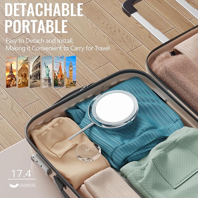 10X Magnifying Makeup Mirror, Double Sided 1X/10X Magnifying Mirror, Tabletop Magnified Vanity Mirror with Magnification, 360° Rotation, Stand for Dressing Table, Bathroom, Bedroom