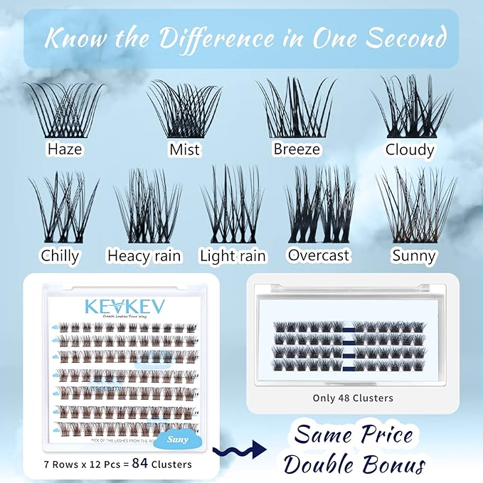 Colored Lash Clusters 84 Pcs Brown Cluster Lashes Eyelash Clusters DIY Cluster Eyelash Extensions Lashes Natural Look Individual Lashes Soft and Comfortable(Sunny,D-8-16mix)