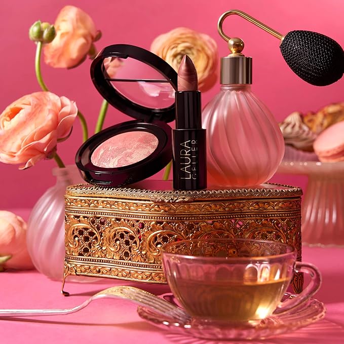 LAURA GELLER NEW YORK It's a Pink Thing Marbleized Makeup Collection - Limited Edition Blush & Lipstick Gift Set - Marbleized Baked Blush & Hydrating Lipstick - Perfect for Mother's Day Gifting