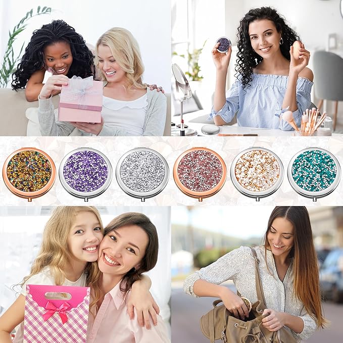 Thyle 12 Pcs Christian Compact Mirror Gifts for Women Bible Verse Bulk Hand Makeup Compact Purse Mirror Inspirational Religious Baptism Gift for Teacher Mother's Day Women Nurse(Colorful)