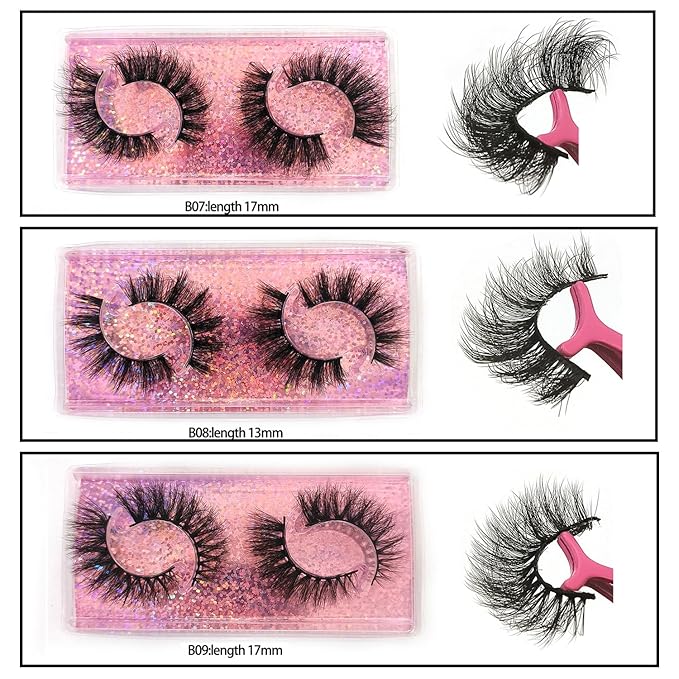 Fluffy False Eyelashes 12-15mm Natural Look Lashes 10 Styles Faux Mink Lashes Bulk Total 20 pairs