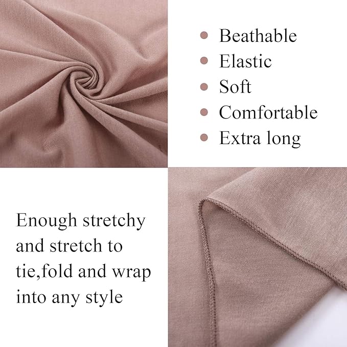 12 Pieces Head Wrap Scarf Stretch Jersey Turban Extra Long Ultra Soft Urban Headwraps for Women Solid Color African Headwear Headband Tie Wholesale Set02