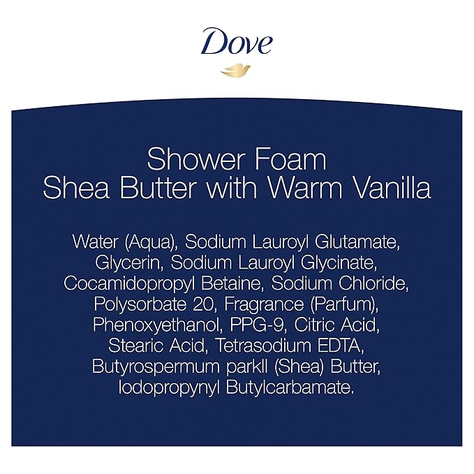 Dove Shower Foam Shea Butter With Warm Vanilla Foaming Body Wash, 13.5 Oz