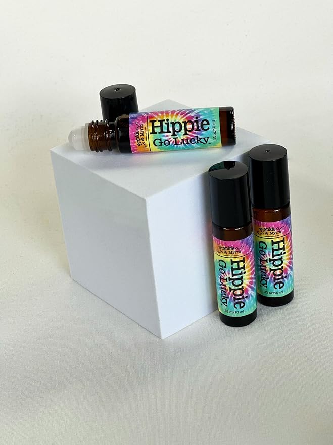 Frankie & Myrrh Hippie Go Lucky | Patchouli Grapefruit Essential Oil Roll-On Natural Cologne/Perfume | Aromatherapy Roller for Energy and Relaxation