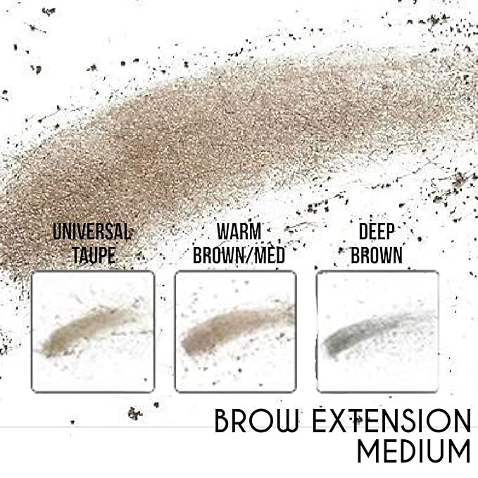 Ready To Wear BROW EXTENSION Fine Powder Spot Filler Made In USA - WARM BROWN (MEDIUM)