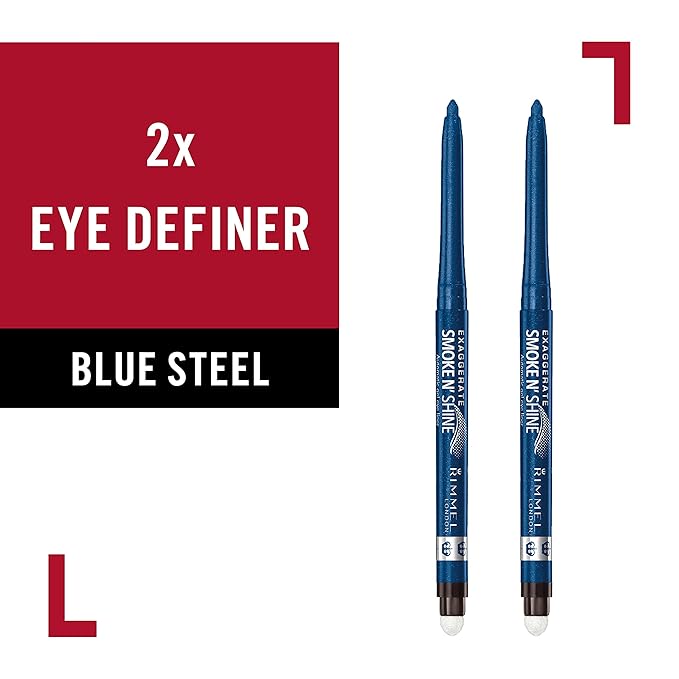 Rimmel Exaggerate Eye Definer, 004/Blue Steel, Pack of 2