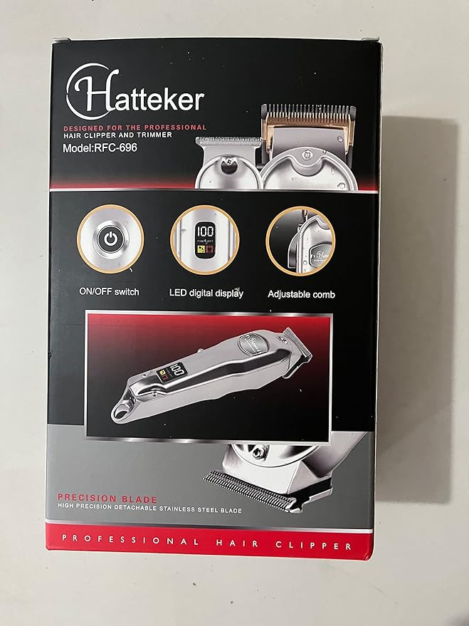Hatteker Hair Clipper for Men IPX7 Waterproof Cordless Barber Clipper for Hair Cutting Kit with T-Blade Trimmer Beard Trimmer Kids Clipper Professional USB Rechargeable