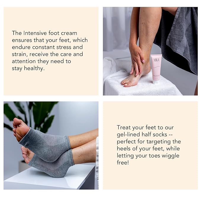 Foot Socks | Foot Cream for Dry Cracked Heels | Urea Cream & Foot Moisturizer| Cracked Heel Treatment | Naturally Scented, Paraben and Phthalate Free