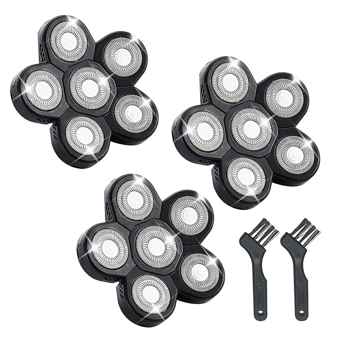 6 Head Shaver Replacement Razor Heads for Many Brands Bald Men's Electric Foil Shaver Replacement,Universal Shaver Replacement Blades for Electric Razor for Men Bald and Face,3Pack