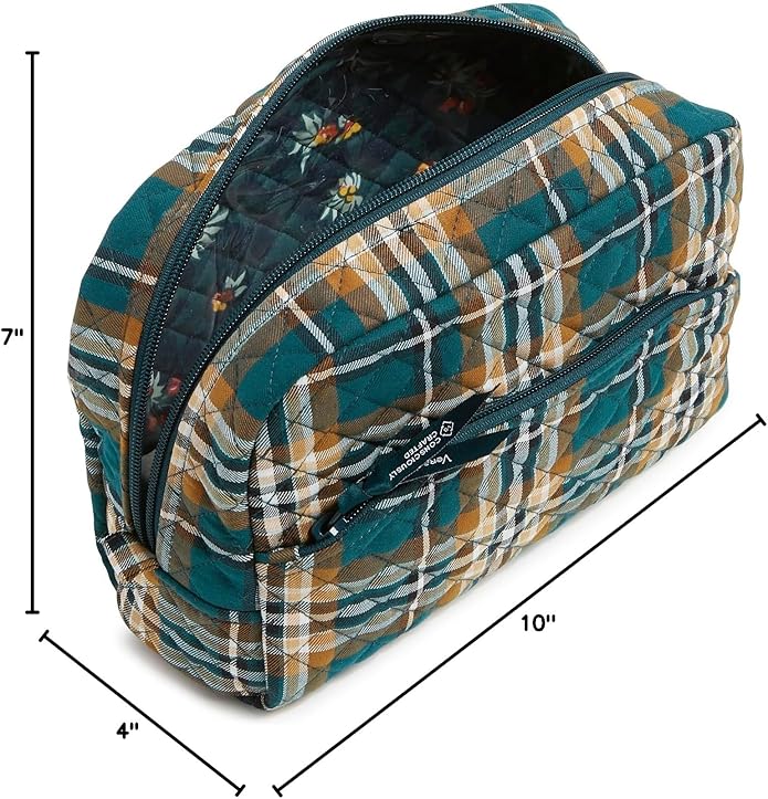 Vera Bradley Women's Cotton Large Cosmetic Makeup Organizer Bag