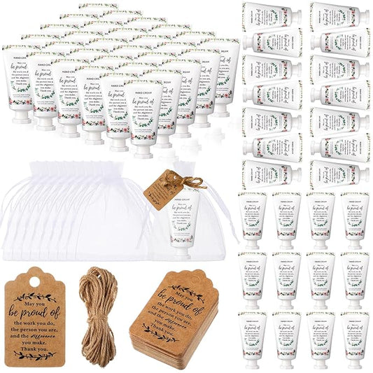 72 Sets Employee Appreciation Gifts Bulk Christmas Gifts for Coworkers Thank You Hand Cream Gift Appreciation Inspirational Travel Hand Lotion for Volunteer Staff Holiday Christmas(Proud)