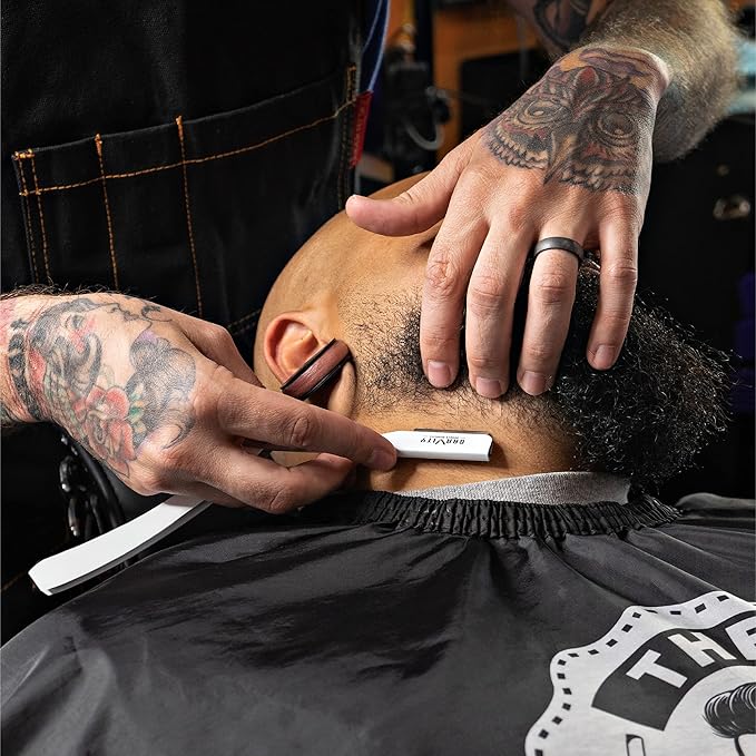 Professional Straight Razor - Ultra Exposed Straight Razor Kit with 10 Gravity Premium Blades, 2mm Exposed (Apollo13)